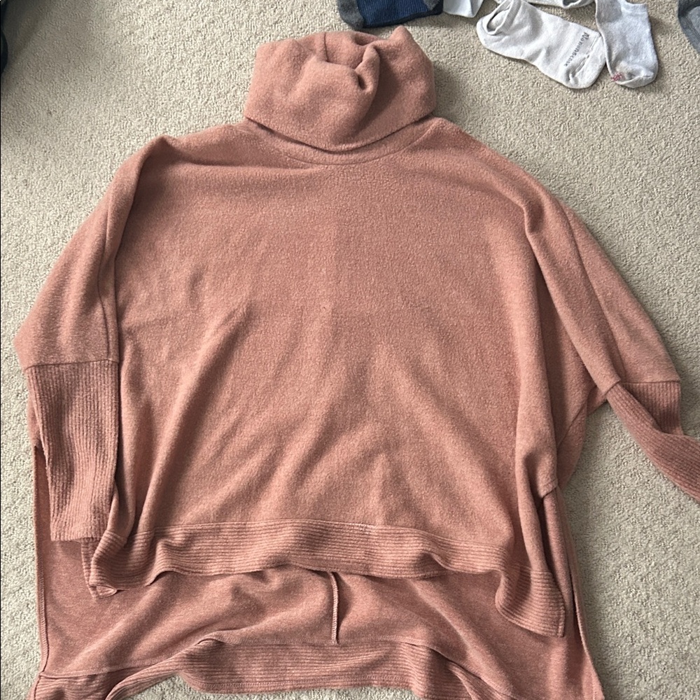 Pink Lily Soft Cowl Neck Sweater in Warm Brown